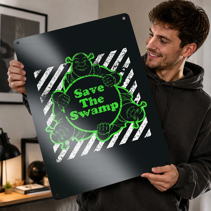 Shrek Aluminum Posters Personalized Metal Tin Sign Whimsical Adventure Design Wall Art For Living Room Bedroom And Fantasy Fans
