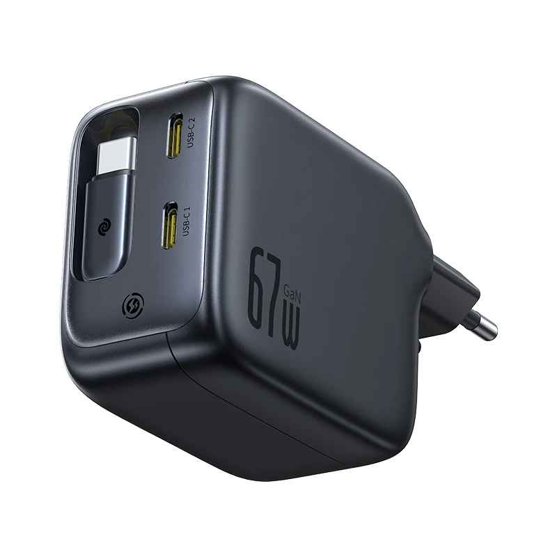 Ładowarka Baseus 67W 100W Szybka Ładowarka GaN USB C z Wysuwanym Kablem do Telefonu iPhone Samsung Laptop Ładowarka PD QC — zdjęcie produktu 7