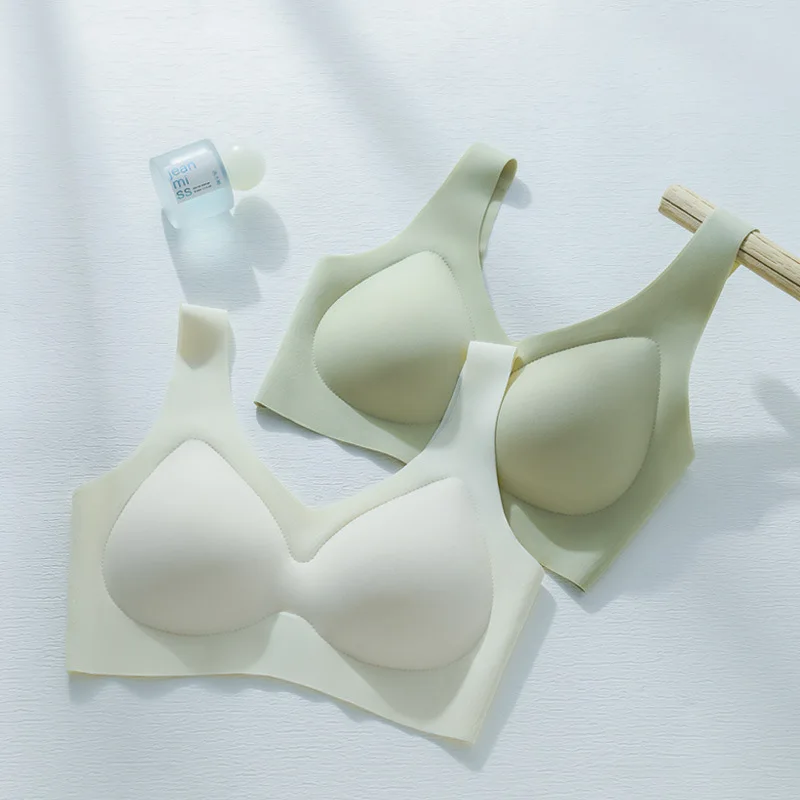 Sl Ice Silk Full Cup BH Ademend Verzameld Anti-Verzakking Draadvrij Ondergoed Comfortabele damesvestband Brtte