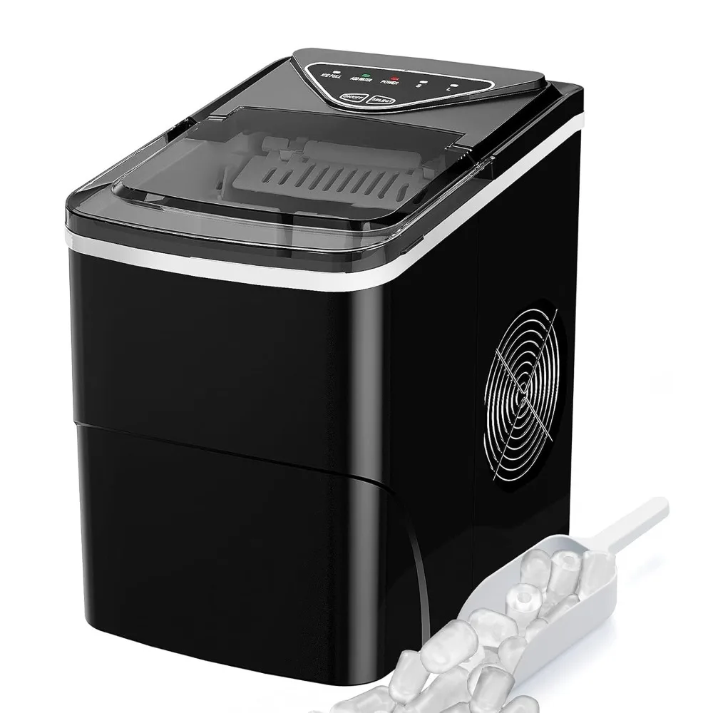 

Portable Ice Maker with Bags and Scoop, Countertop Electric Self-Cleaning, 9 Bullet Ice Ready in 6 Mins, Ice Makers