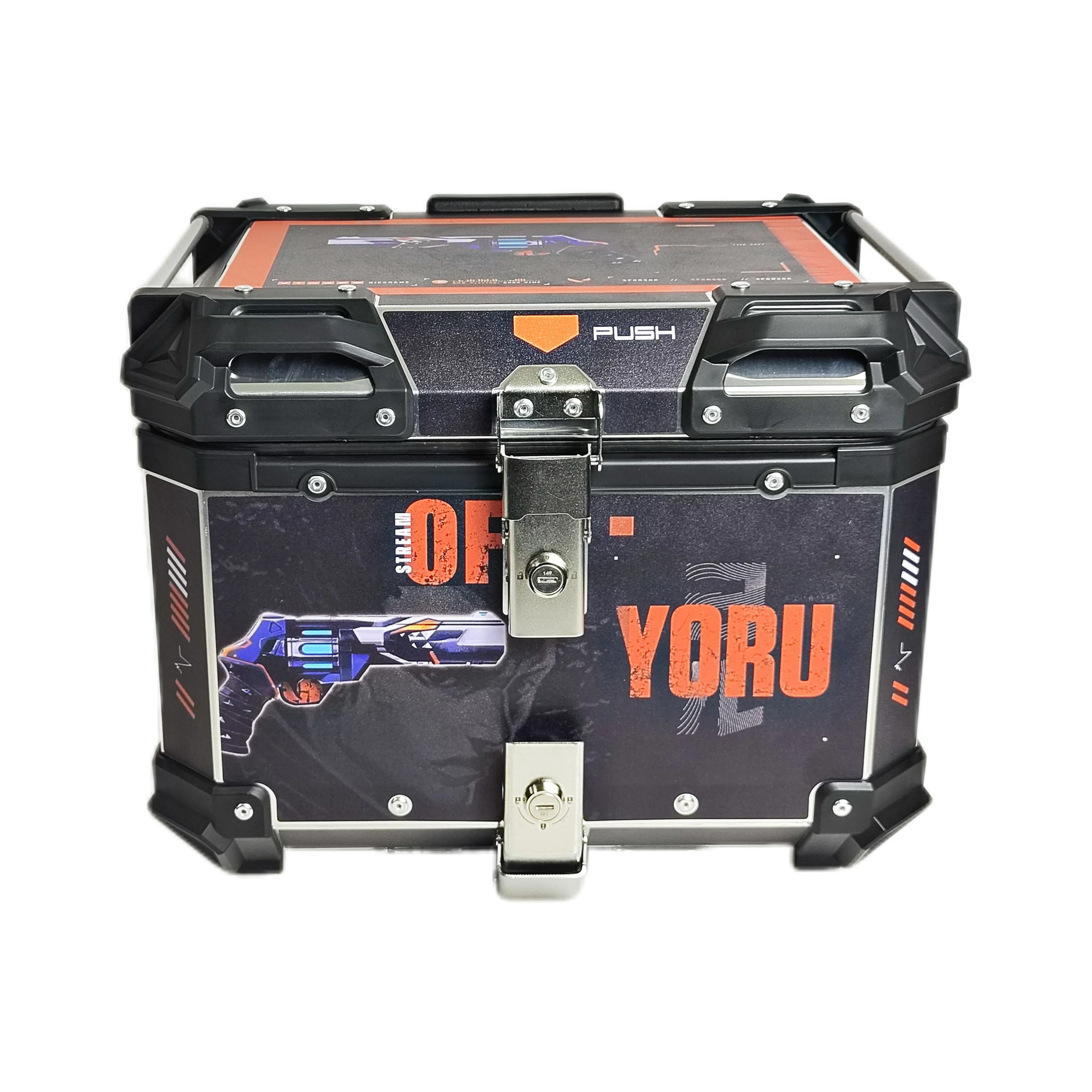 45L Motorcycle Rear Box Luggage Tail Box Carrier Tool Case Lock Trunk Aluminium Alloy