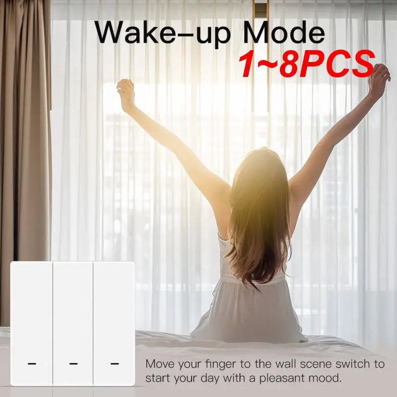 

1~8PCS 1-3Gang Smart Scene Switch Push Button,Battery Powered,Automation,Tuya Smart Life APP Wireless Home Alexa