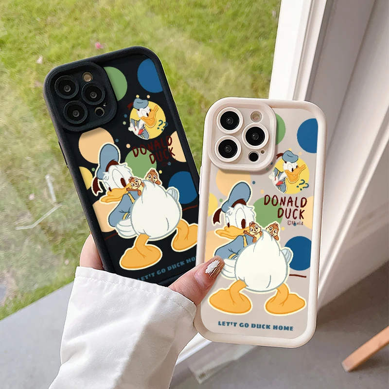 Disney Donald Duck Cartoon Logo Shockproof Case For iPhone 15 14 13 12 11 Pro X Xs Max SE 2020 7 8 Plus Soft TPU Cover WK210