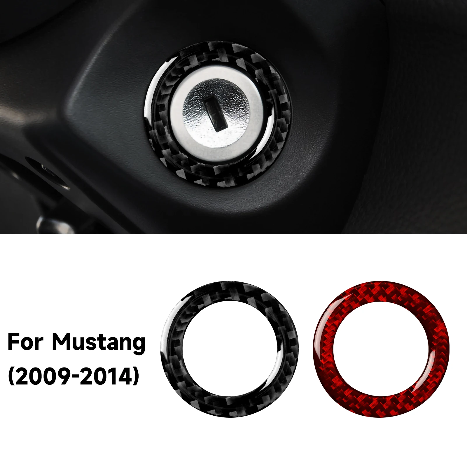 Für Ford Mustang GT Shelby (2010-2014) Carbon Fiber Innen Aufkleber Auto Motor Start Stop Taste Abdeckung Panel Trim zubehör