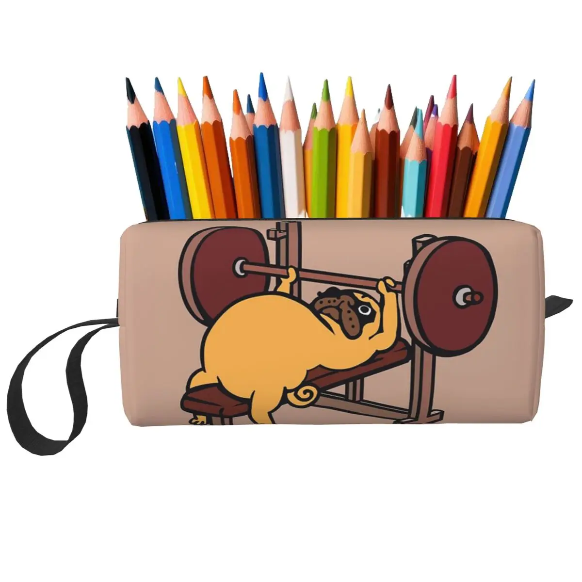 Pug banco imprensa lápis caso para menino menina escola caneta caixa saco de lápis artigos de papelaria viagem feminino saco de cosméticos organizador bolsa