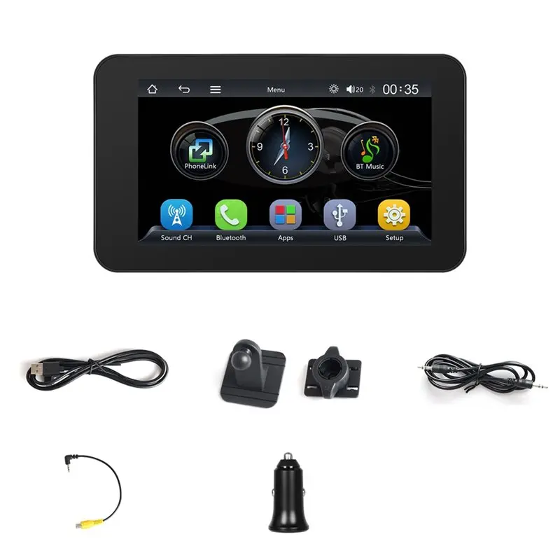

AS57-Smart Screen Player 4.7" Car Monitor EQ Sound Carplay Android Auto Dashboard Support Airplay Android Cast Bluetooth FM AUX