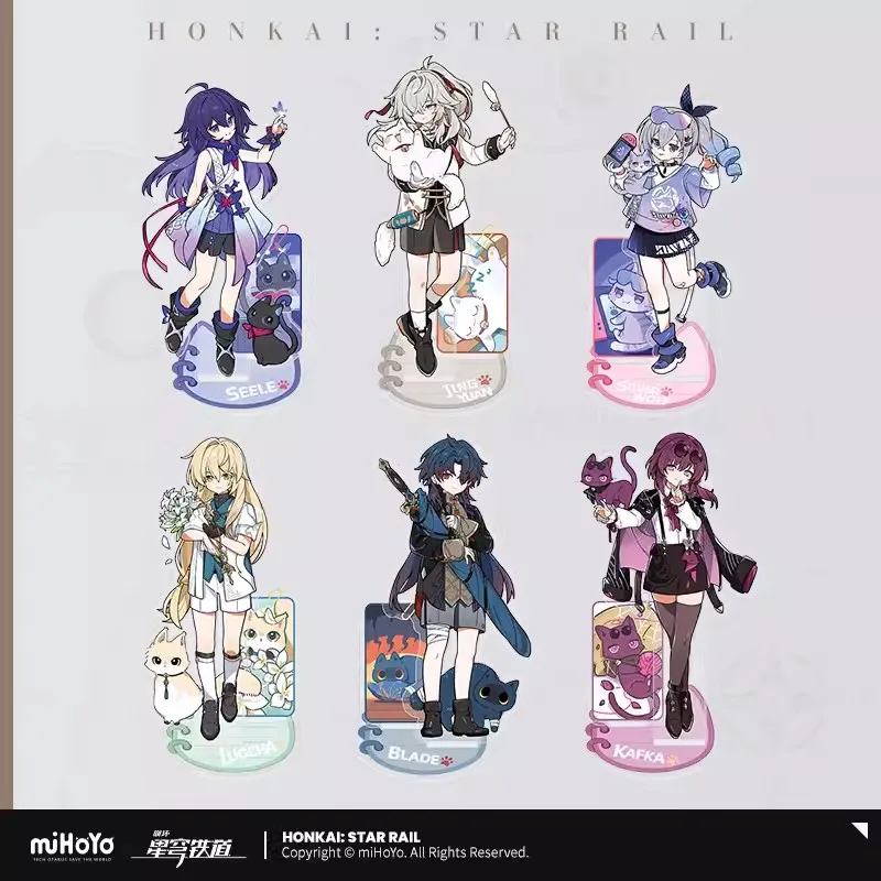 Pre Sale miHoYo Official Honkai Star Rail Dot Cat Cat Series Acrylic LiPai JingYuan LuoCha Blade Kafka Silver Wolf Seele Cosplay