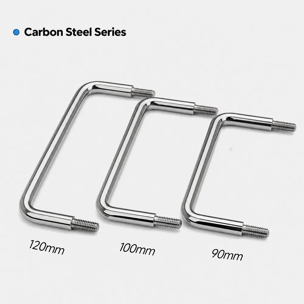 1Pcs LS507 Electrical Cabinet Handle Carbon Steel 90/100/120mm Pitch Row Cabinet Door Handle Stainless Steel External Thread