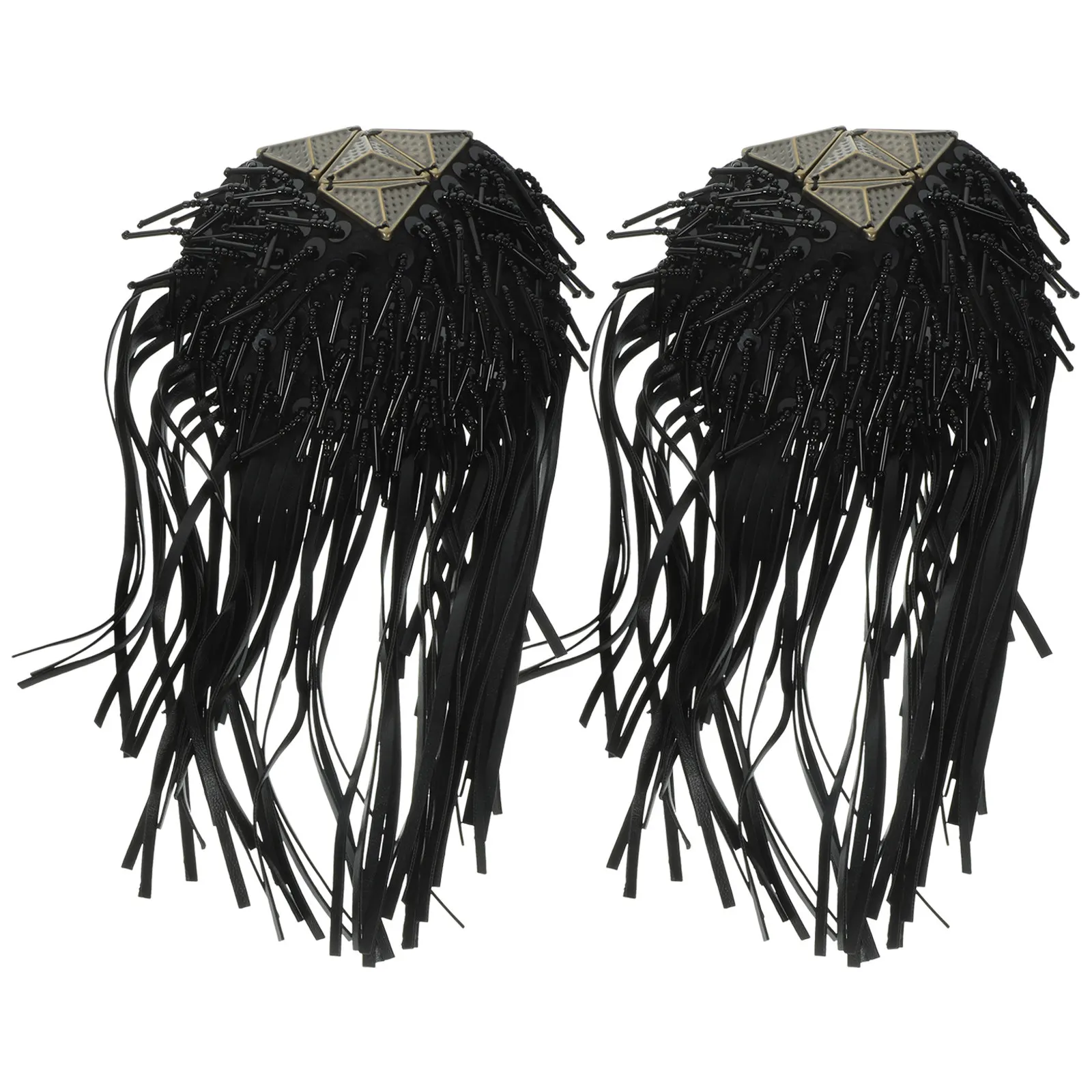 2Pcs Metal Chain Decoration For Marching Band Costume New Year Party Outfit Premium Shoulder Epaulets Tassel Fringe