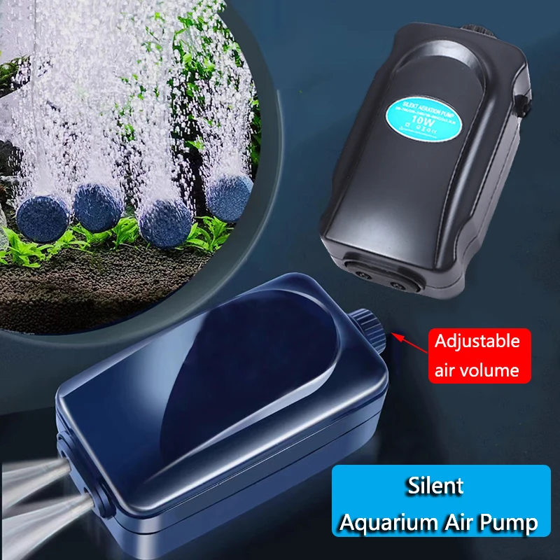 220~240V Silent Aquarium Oxygen Air Pump Fish Tank Adjustable Air Volume High Power Oxygenator Air Compressor Aerator ﻿3/5/8/10W