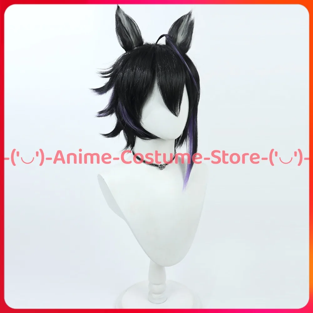 فرسان المشاجئة شعر مستعار تأثيري مع آذان أنيمي لعبة شخصية هالوين كرنفال حفلة زي الباروكات مقاومة للحرارة الشعر الاصطناعية