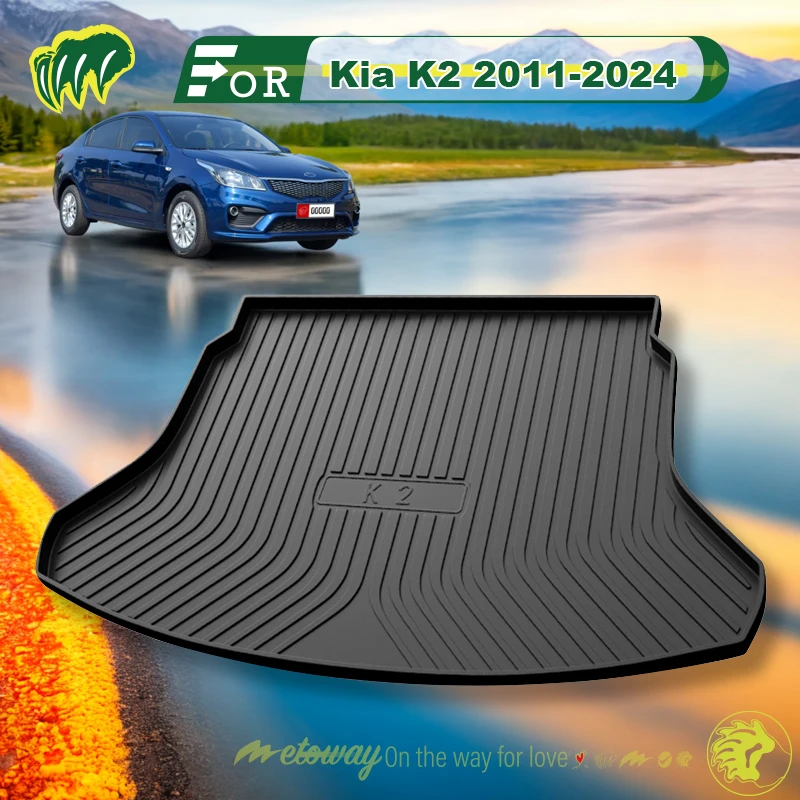 

For Kia K2 2011-2024 Custom Fit Car Trunk Mat All Season Black Cargo Mat 3D Shaped Laser Measured Trunk Liners