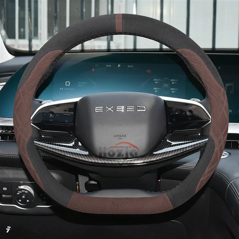 

Suede Leather Car Steering Wheel Cover for Exeed VX RX TXL LX 2022 2023 2024 2025 Car-styling Auto Accessories