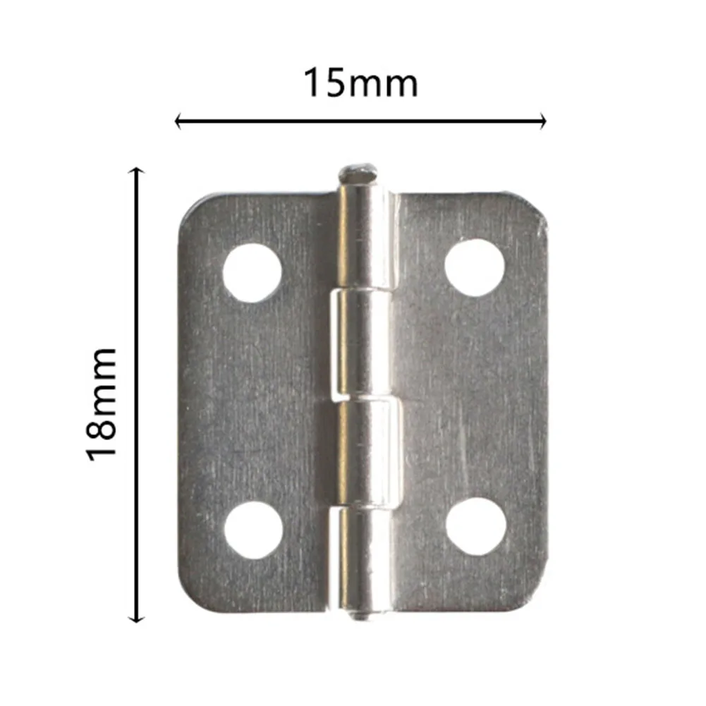 Hinge With Nails Flat Hinge Silver 18x15mm 4 Mounting Holes 50pcs Bins Bronze Cabinets For Vintage Wooden Boxes