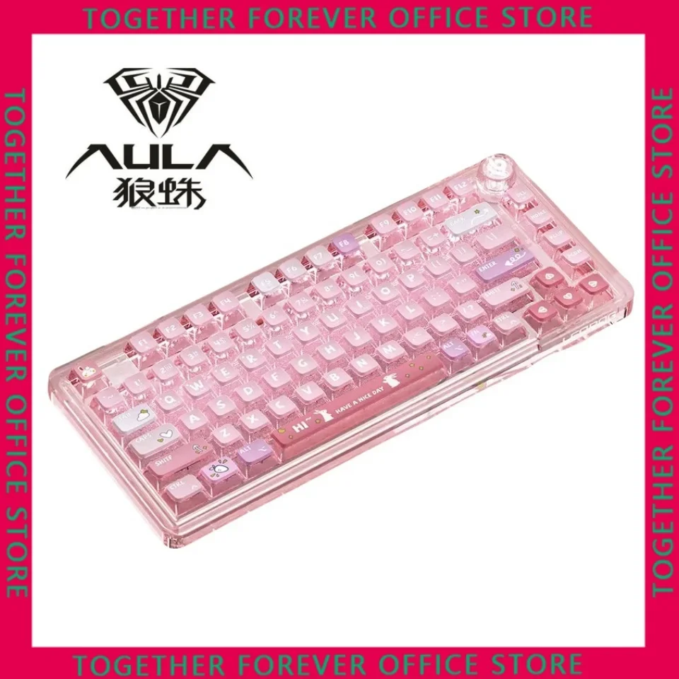 

Проводная Механическая клавиатура на 98 клавиш, проводная, прозрачная, розовая, под заказ