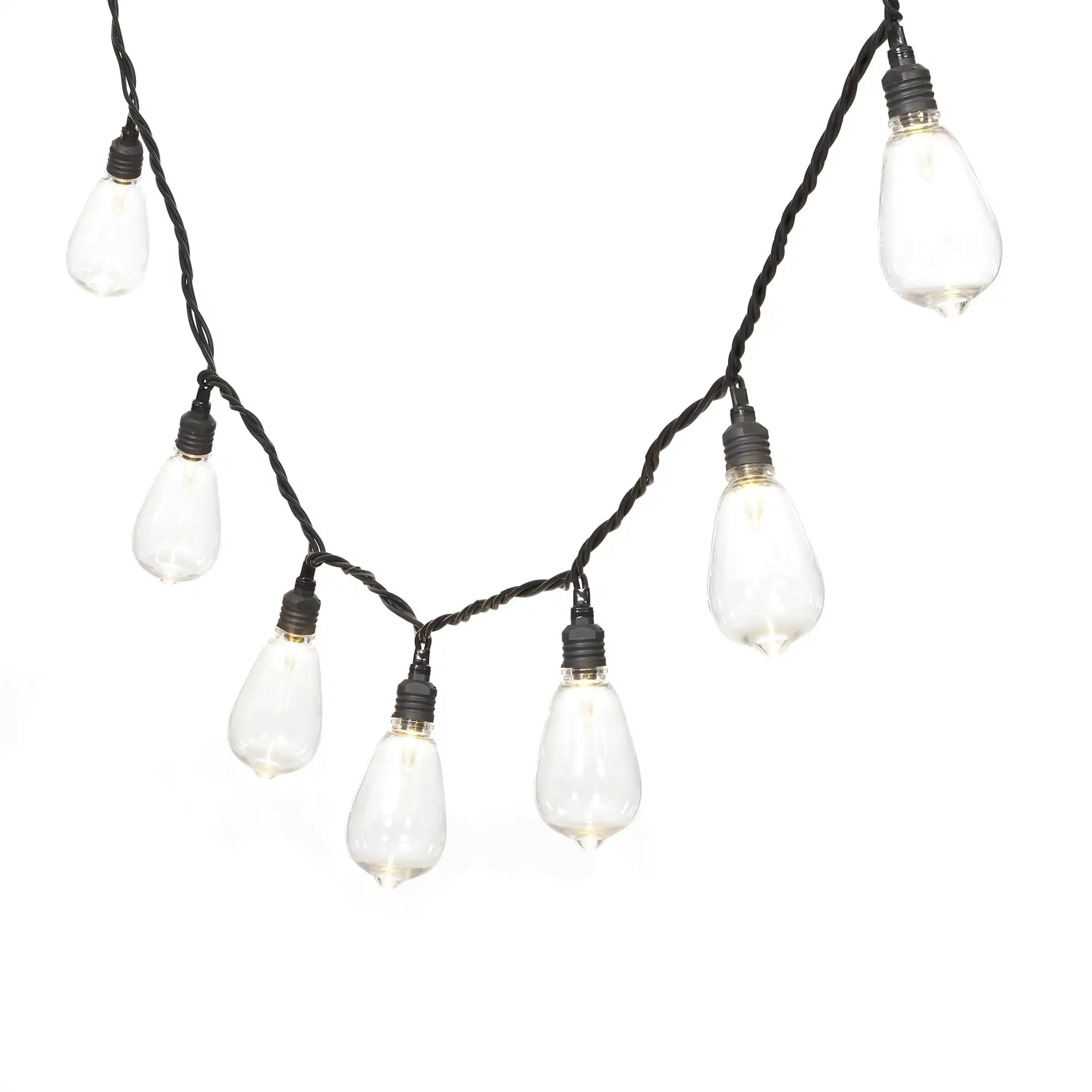 

Waterproof 30LED Outdoor Cafe Light, Warm White Edison Bulb with Black Wire for Patio Garden