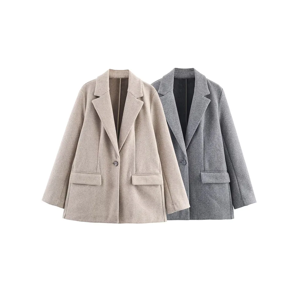 

Autumn new women's fashion simple single button soft suit jacket