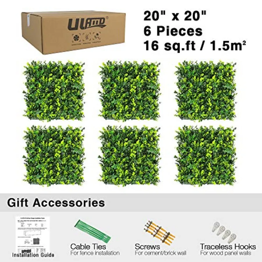 Artificial Grass Wall 6pcs 20