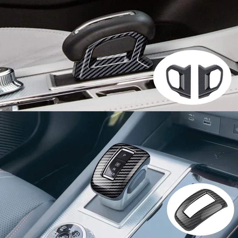 

For Mitsubishi outlander 2022 2023 2024 ABS Carbon Fiber Car gear shift knob cover trim shift handle cover trim Car styling