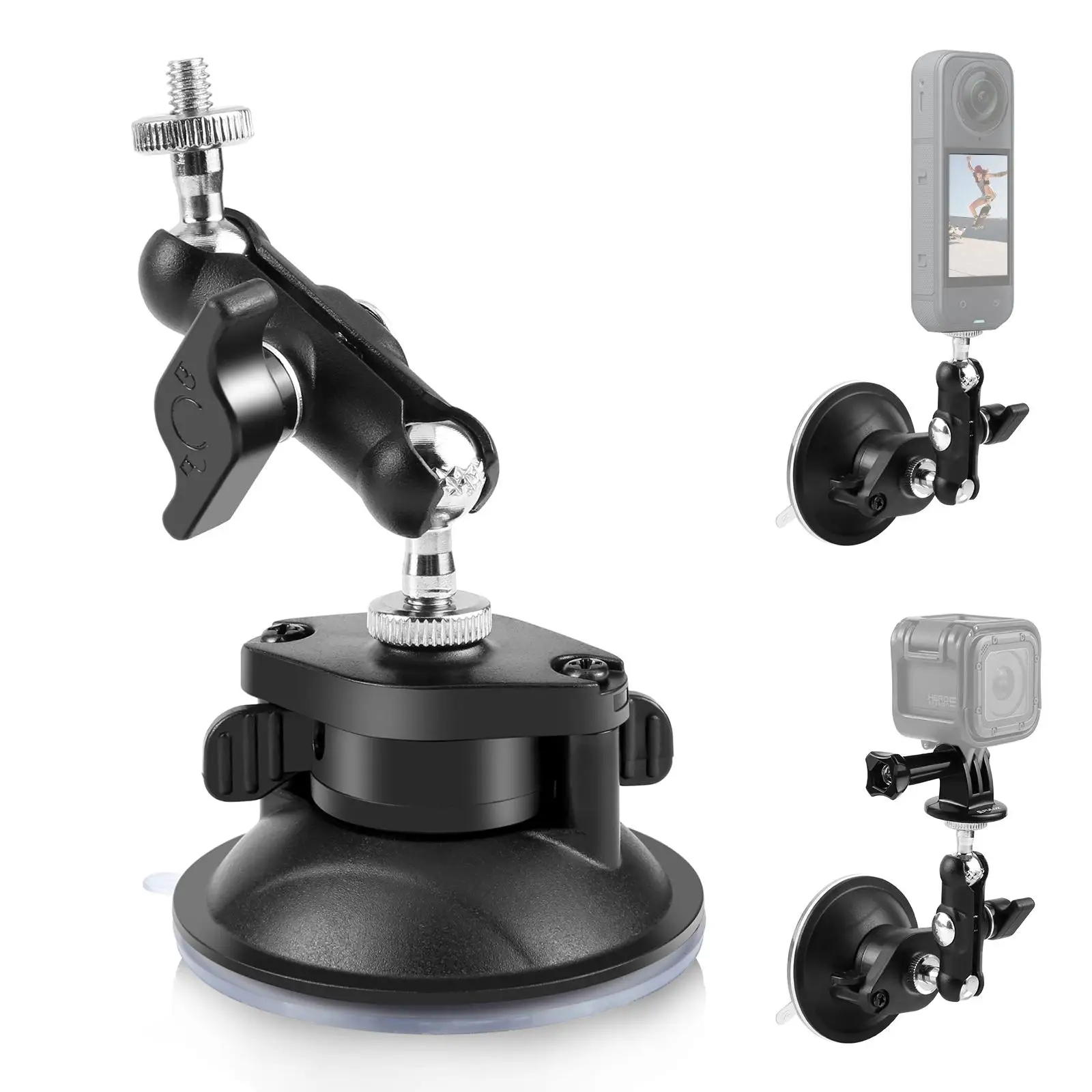 �y�Z�[�����z�}�W�b�N�A�[���z�Ճ}�E���g�t�����g�K���X�ԍڃ}�E���g Insta360 X4 X3/Gopro/DJI Osmo Action 4 �p�m���}�J�����A�N�Z�T���[�X�^���h�p
