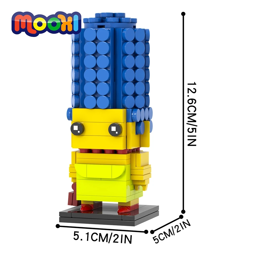 MOOXI Cartoon MOC Bricks 248Pcs Anime Movie BrickHeadzed Model Adults Figure Building Blocks Kids Toys For Children Gift MOC7372