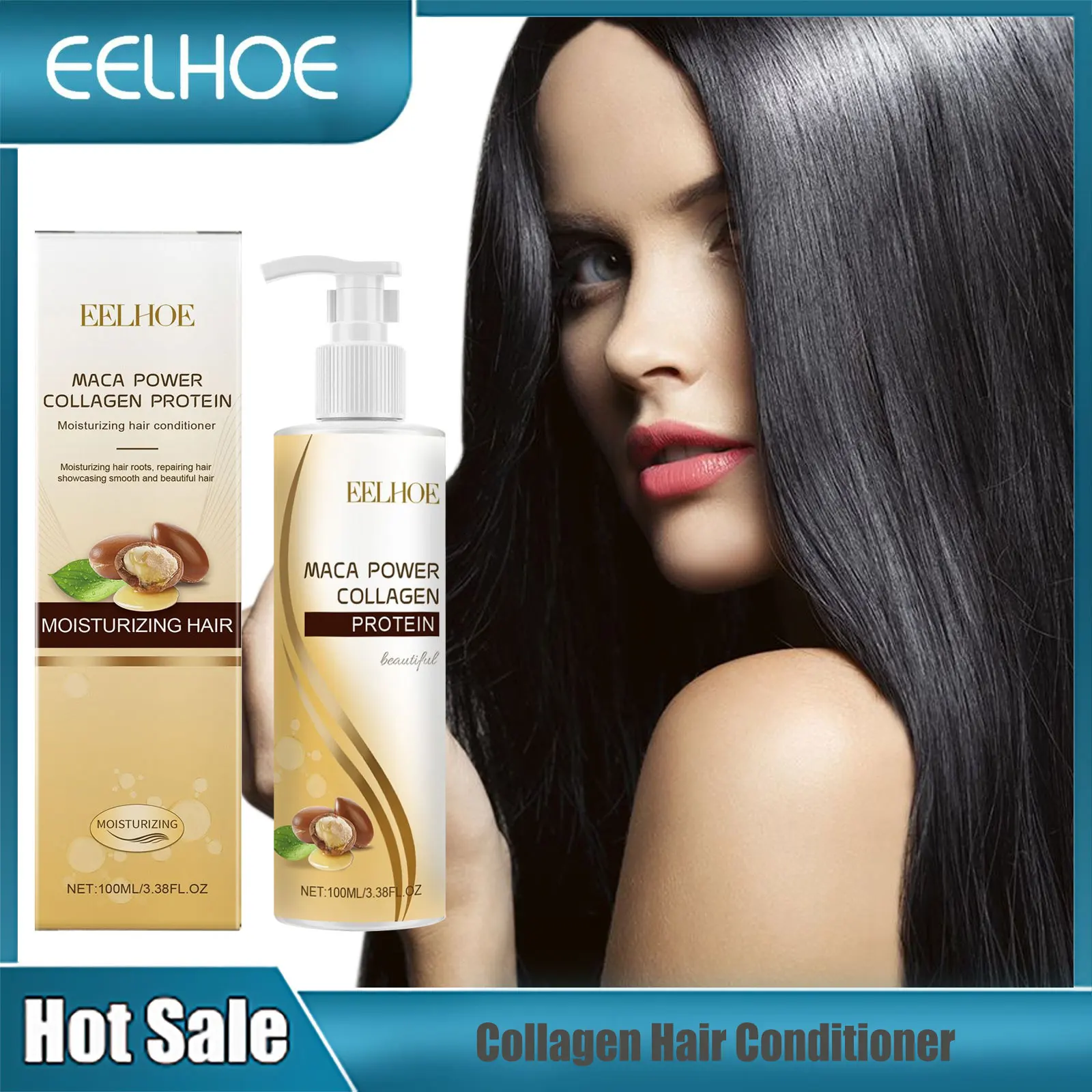 

EELHOE Hair Conditioner Collagen Moisturizing Smoothing Hair Repair Cream Scalp Treatment Smooth Silky Nourishing Hair Care Mask