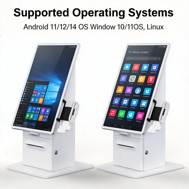 TouchWo 21.5 27 Inch Floor Standing/Desktop Touch Screen Self Service Payment Ordering Kiosk For Retail Stores and Restaurant