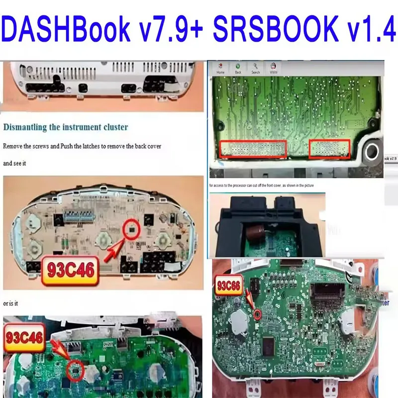 New DASHBook v7.9 + SRSBOOK V1.4 OBD2 Scanner Full With Keygen Removal Disassembly Installation DASH / SRS BOOK Great Beginner
