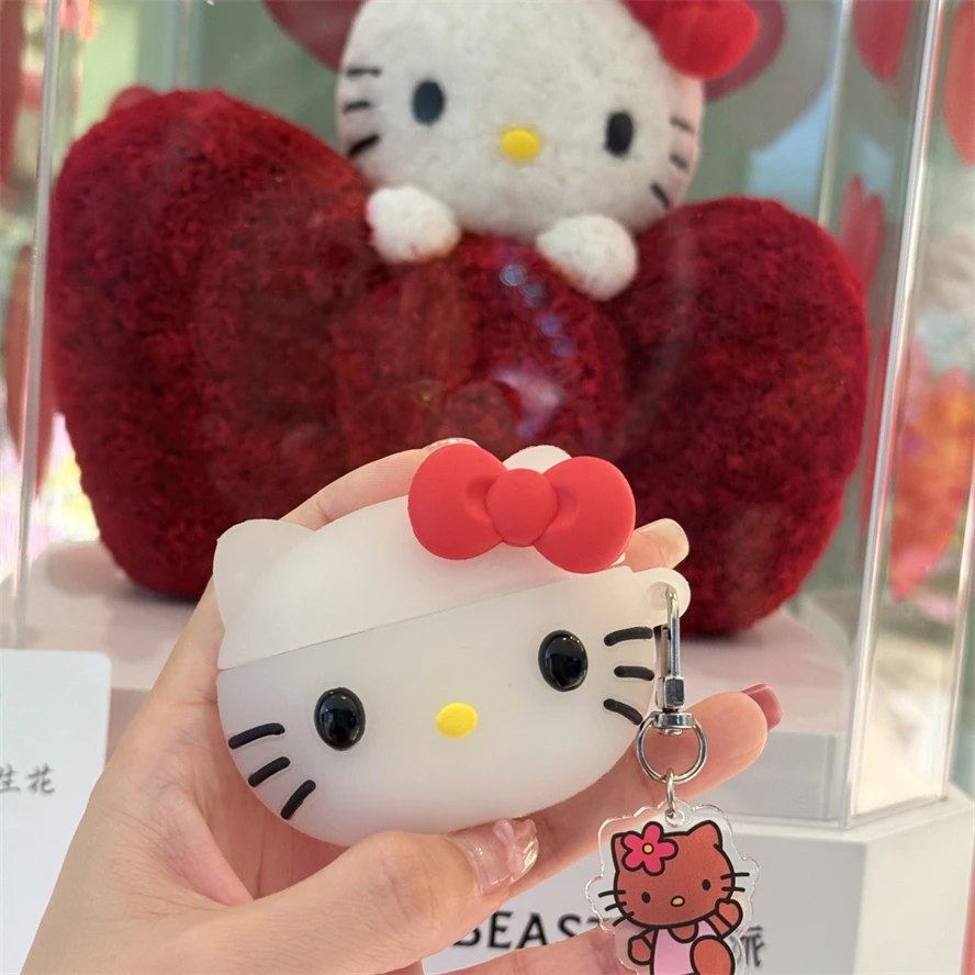 Hello Kitty Head AirPods Case - Silicone Cover for AirPods 4 1/2/3 Pro 2 Apple Bluetooth Wireless Earphone Sanrio Accessories - view 2