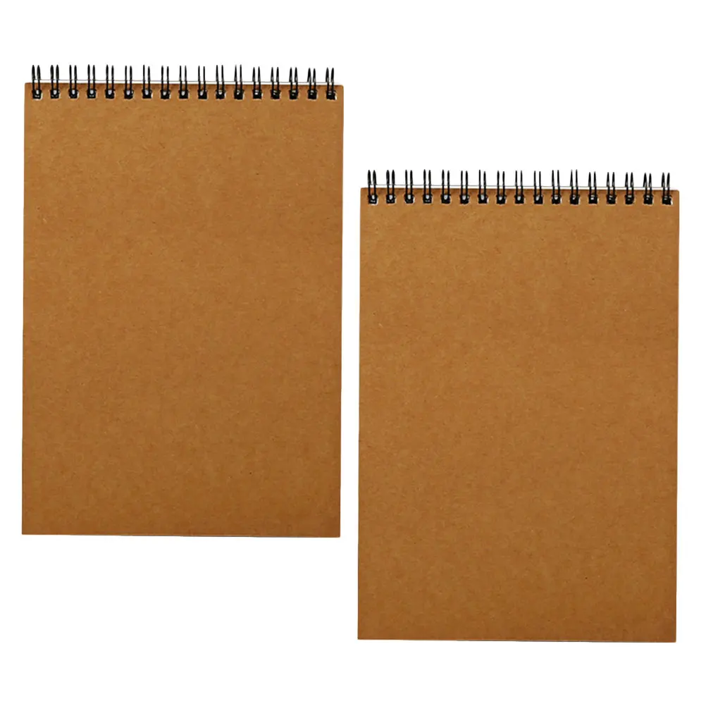 

2 Pcs Paper Spiral Bound Blank Graffiti Notebook Notebooks Durable Fashionable for Home Drawing Book Class Outdoor