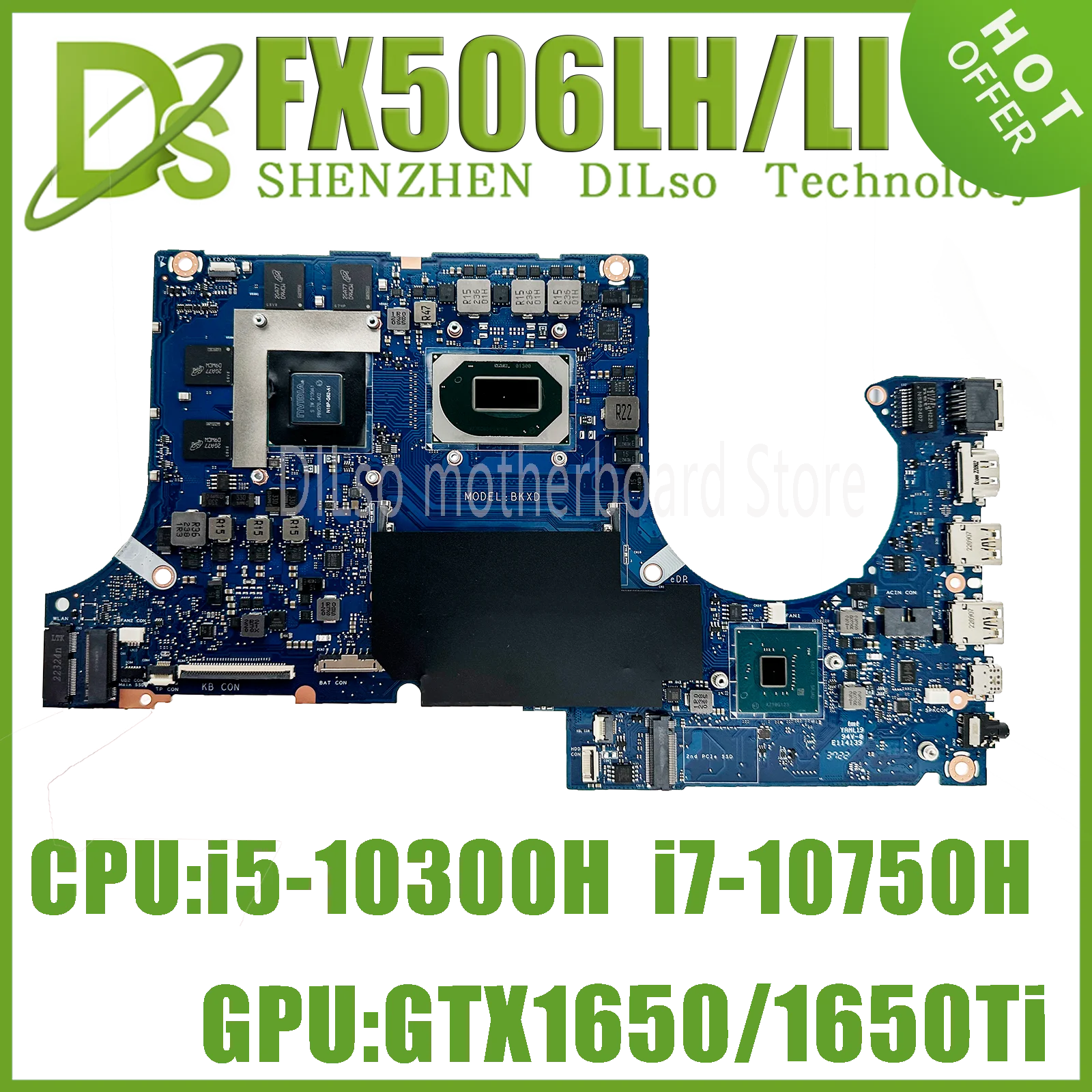 

KEFU FX506L Laptop Motherboard FX506 FX506LH FX706LI DABKXDMB8E0 DABKXDMB8F0 Mainboard WIth I5-10300H I7-10750H GTX1650/1650Ti