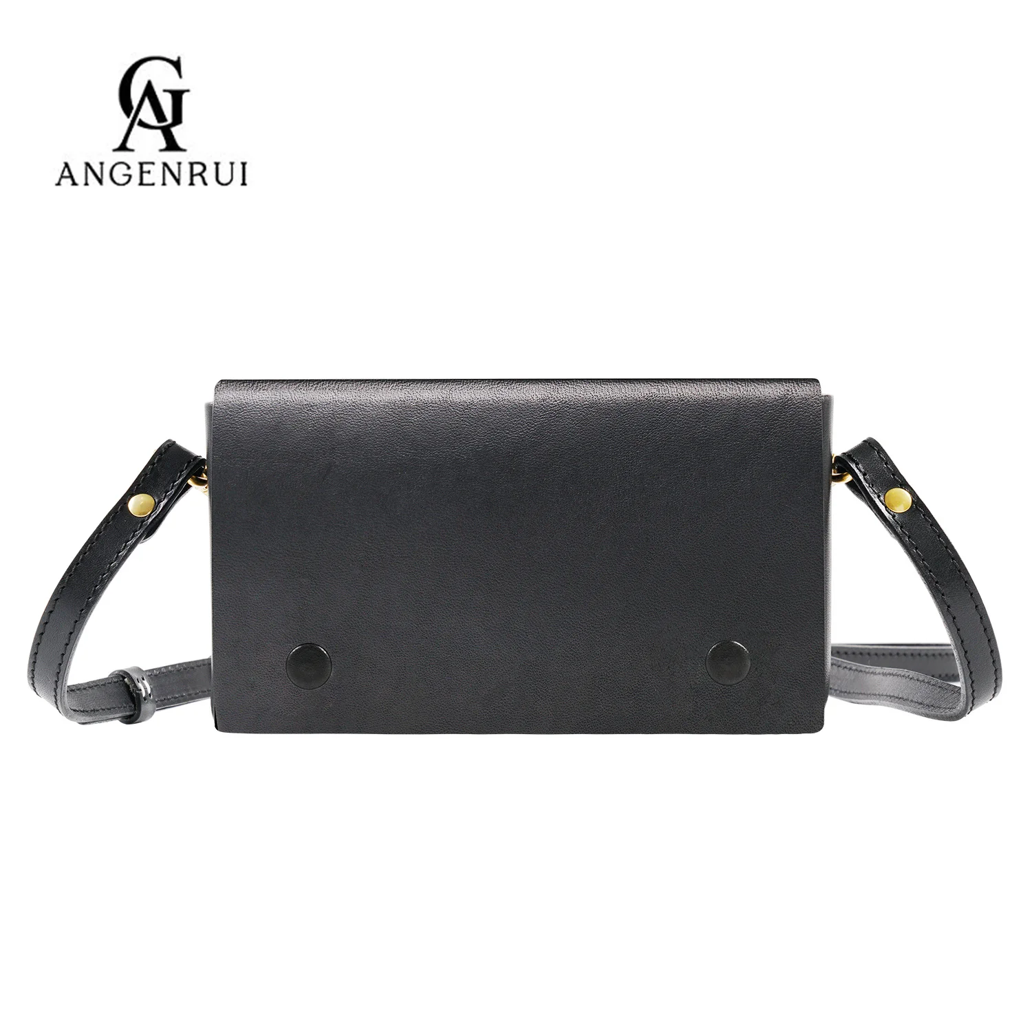 

ANGENGRUI.Luxury First Layer Cowhide Women's Bag Vegetable Tanned Leather Handmade Fashion Clutch Mobile Phone Messenger