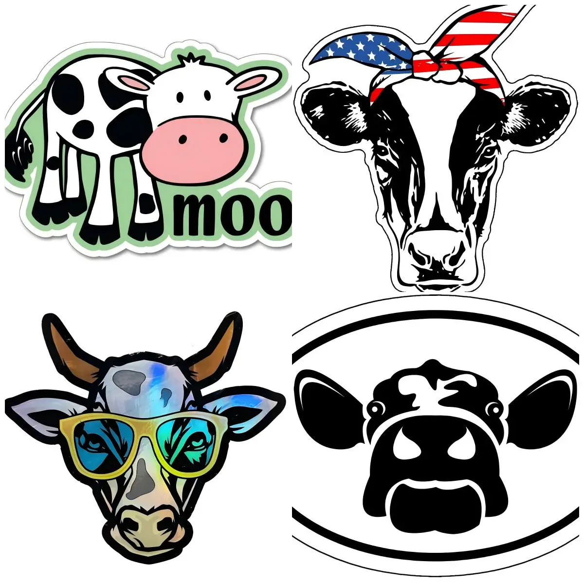 

Cow Moo Cute Friends Not Food Vegan Vegetarian Farm Car Sticker Decal