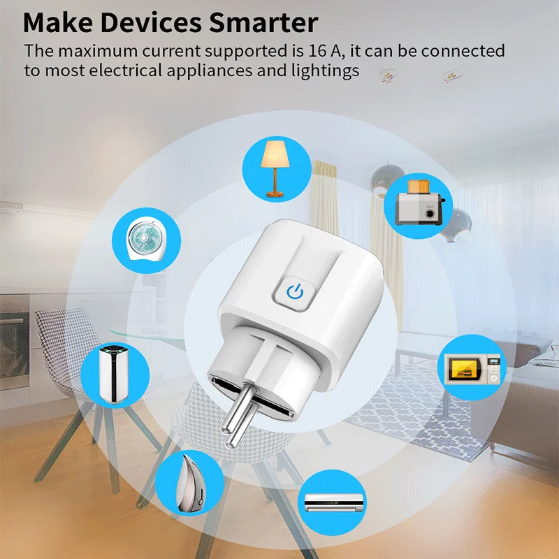 20A CozyLife Voice-Controlled Smart Plug, EU 16A Product, Alexa, Google Home, Tmall Genie, Hands-Free, WiFi Home Appliance