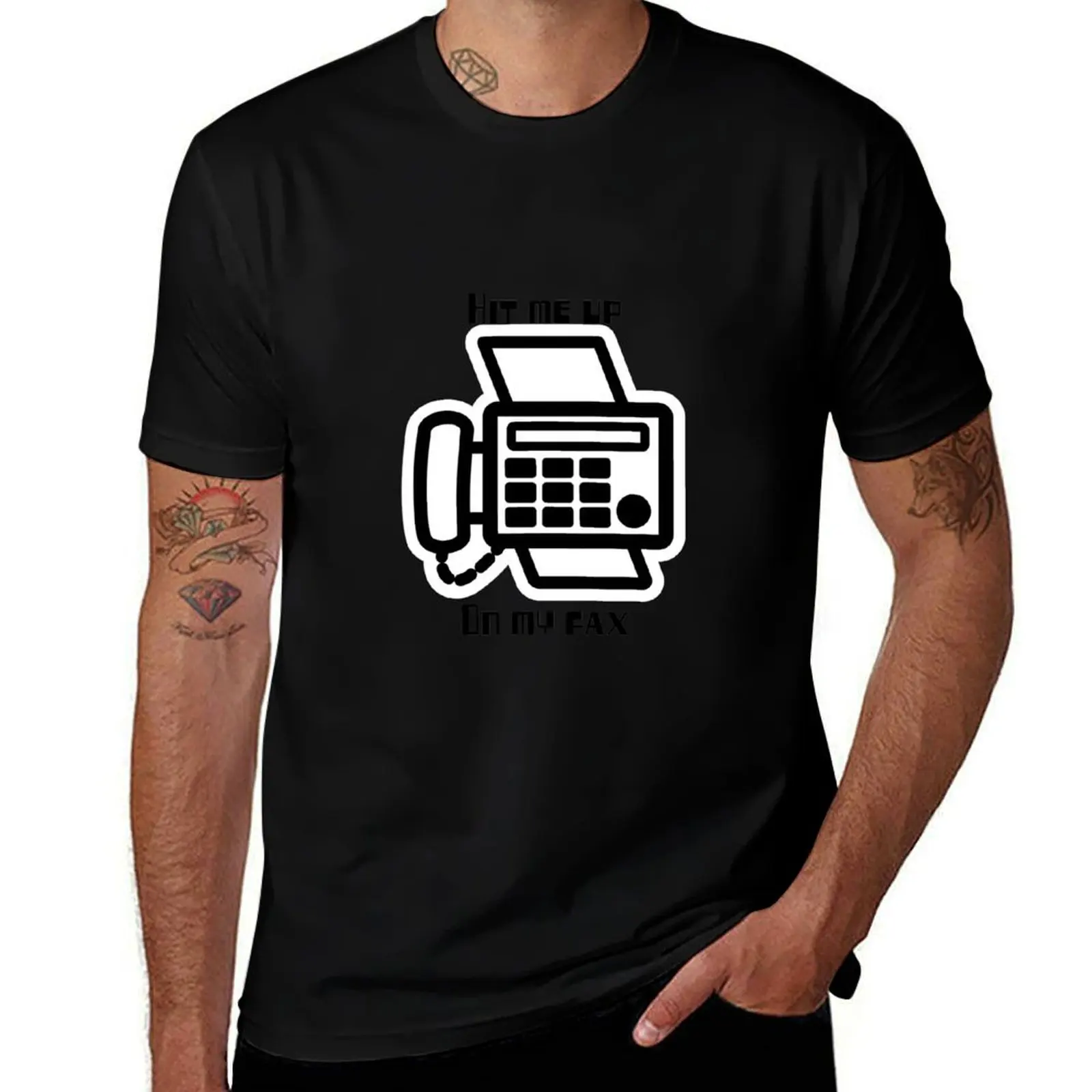 

Hit Me Up On My Fax retro geeky T-Shirt t shirt man casual t shirts for man pack white t shirt personalised T-shirt