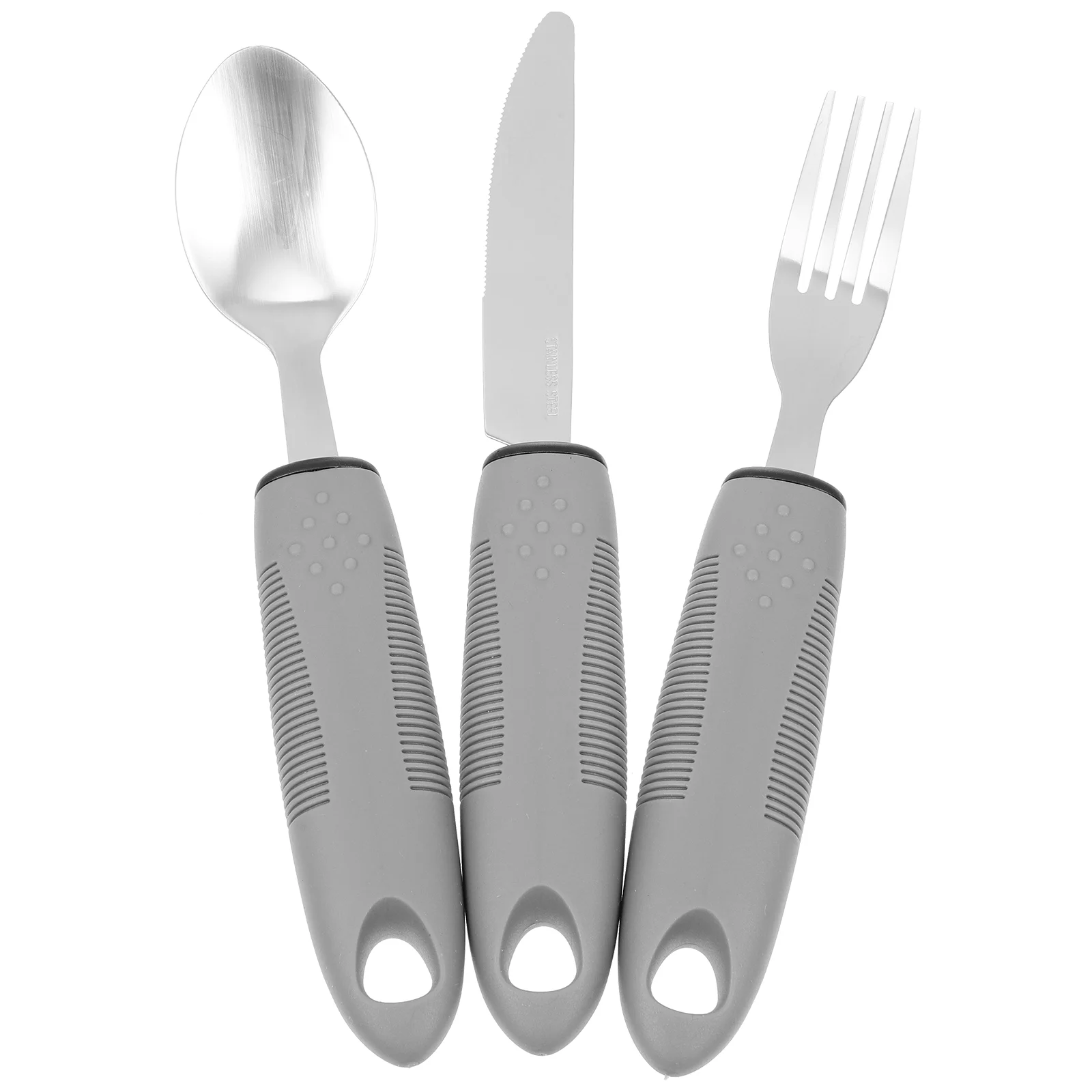 Handicap Silverware Adults Anti-shake Tableware for The Elderly Forks Adaptive Utensils Plastic Handle Convenient