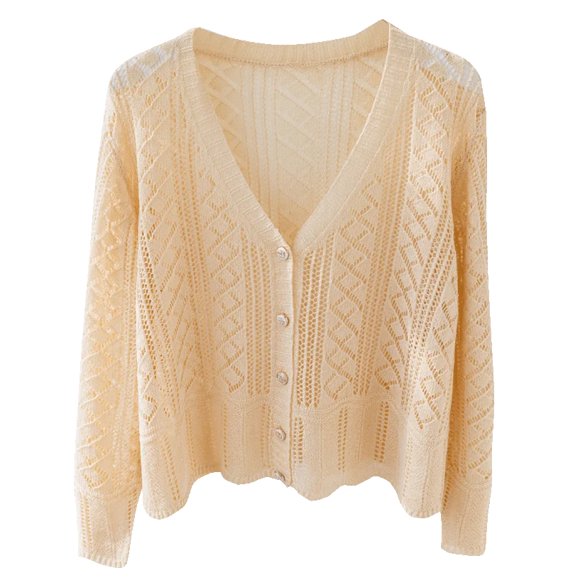 

High Quality Knitted Cardigan for Women, Summer New Ice Silk Shawl, Sun Protection, Air-conditioned Shirt, Jacket Top