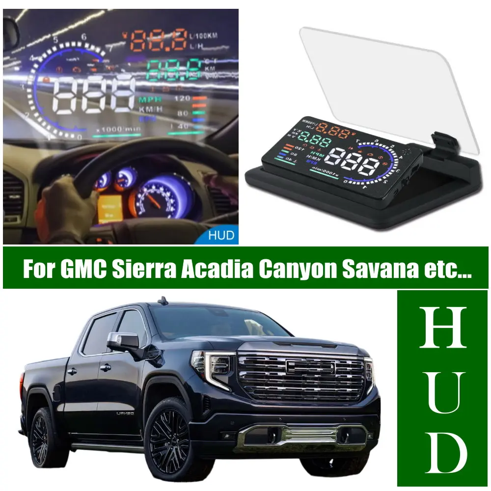 Car HUD Head Up Display LED Windshield Projection For GMC Sierra Acadia Canyon Savana Terrain Yukon 2000-2026