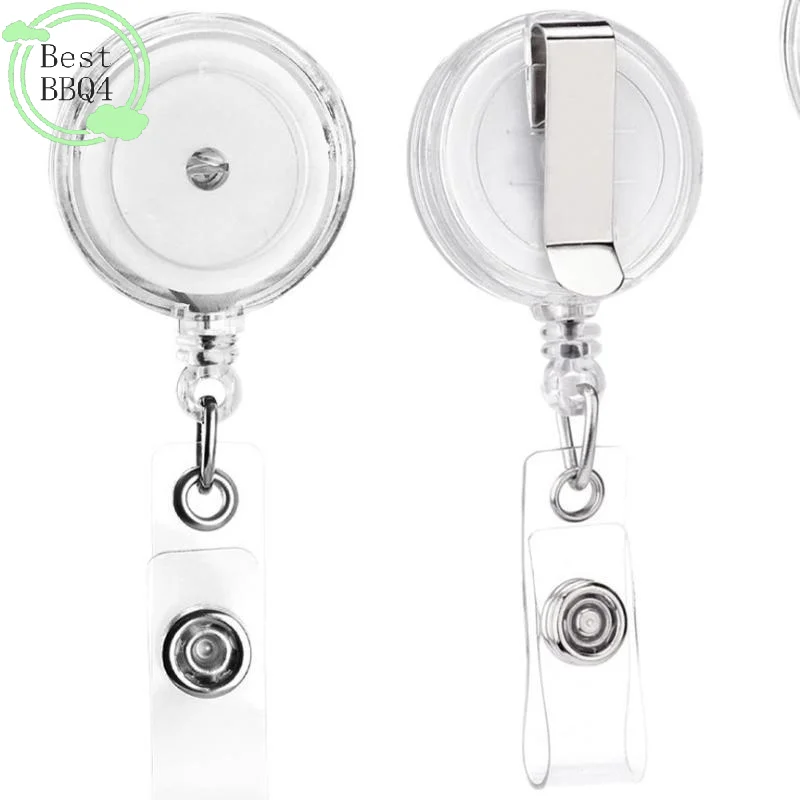 (BBQ4)Retractable Badge Reels With Heavy Duty Belt Clip Smooth Retraction For Nurses Office Staff Students Use