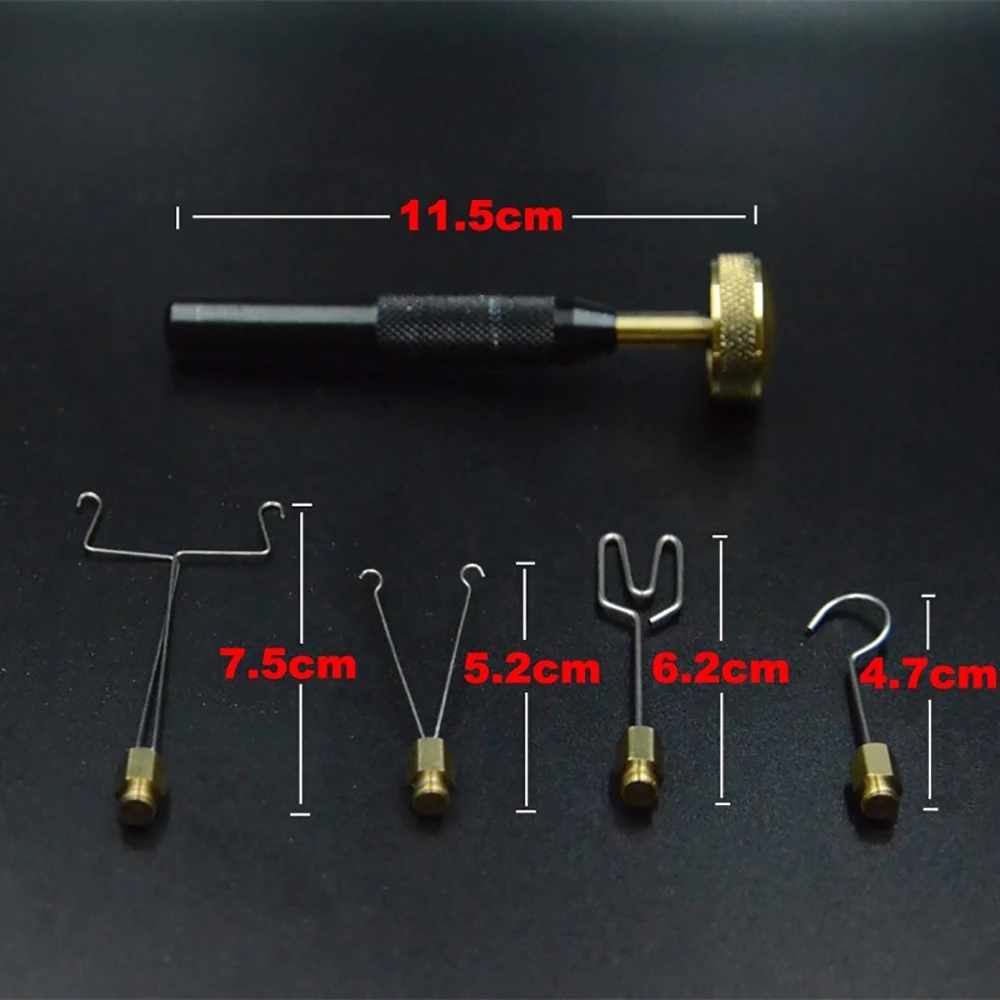 4-Line Fly Tying Tool with Stainless Steel Handle & Brass Spool