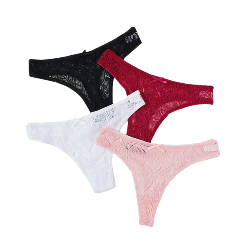 KUCLUT Sexy Lace Panties Low Waist G-Strings Female Hollow Out Thongs Breathable Thongs Underwear Women Sexy Underpants