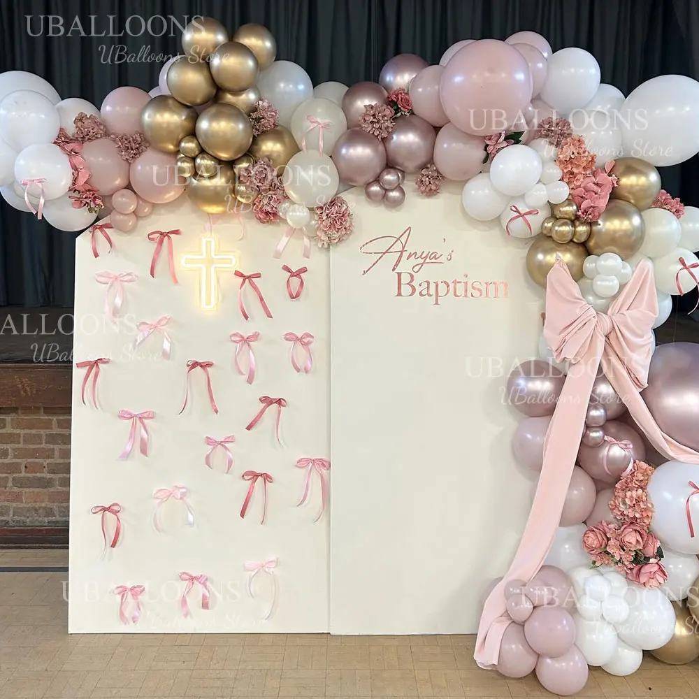 Kokette rosa Schleifen für Party-Hintergrund, 12/16 Stück, großes Satinband, heiße hellrosa Schleifen, Knoten für Geburtstag, Babyparty, Hochzeitsdekoration – Detail 5