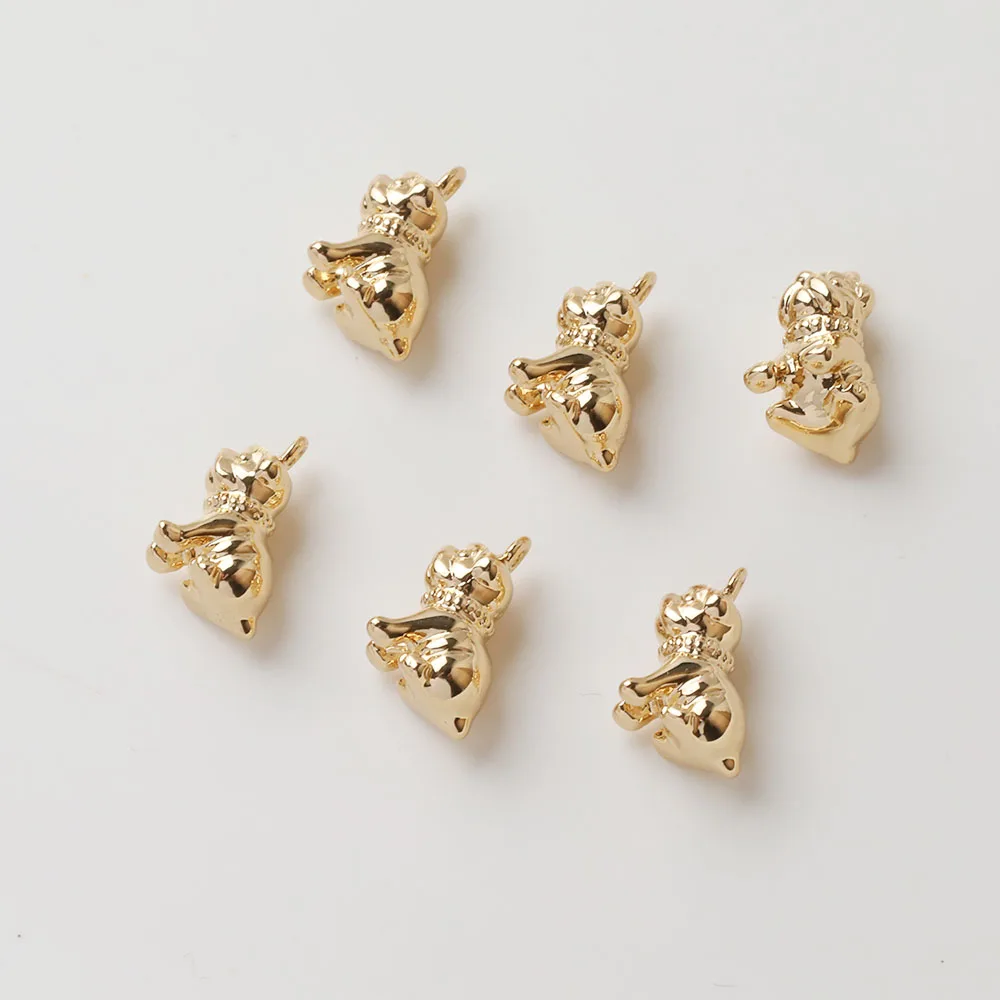 4 قطعة 14K مطلية بالذهب الألماني البلدغ قلادة اليدوية قلادة مجوهرات DIY بها بنفسك صنع لوازم المواد الملحقات