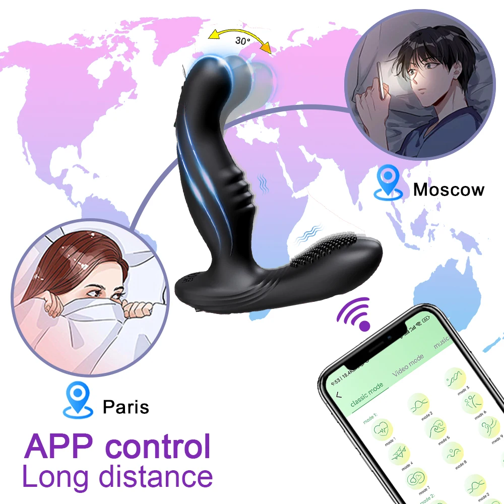 APP Control Male Wiggle Prostate Massager Anal Vibrator for Men Gay Swing Butt Plug Perineum Stimulator Sex Toy for Men image 2