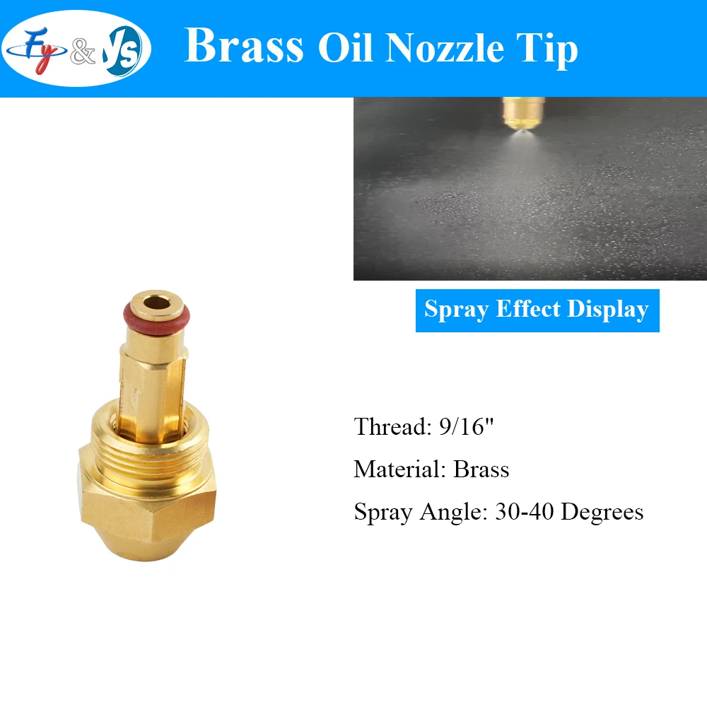 Brass Siphon Oil Misting Nozzle Pressure Powered Atomizing Spray Nozzle for Farm Waste Oil Burners Heating Equipment