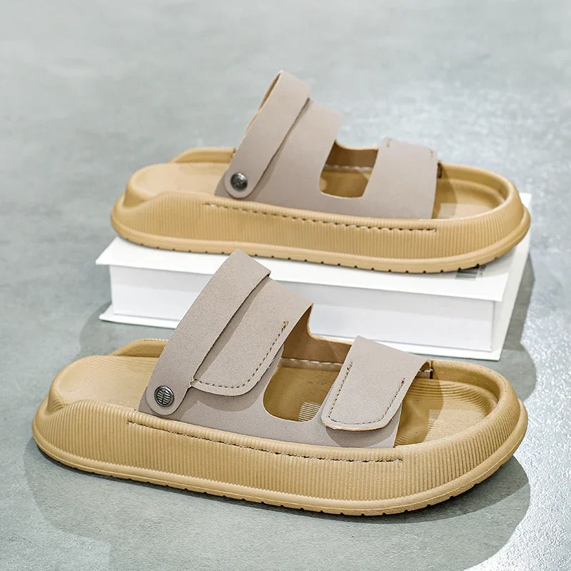 Multi Occasion Applicable Men Casual Summer Slippers Flat Anti Slip Practical Layout Fit Daily Shopping Travel and Casual Home