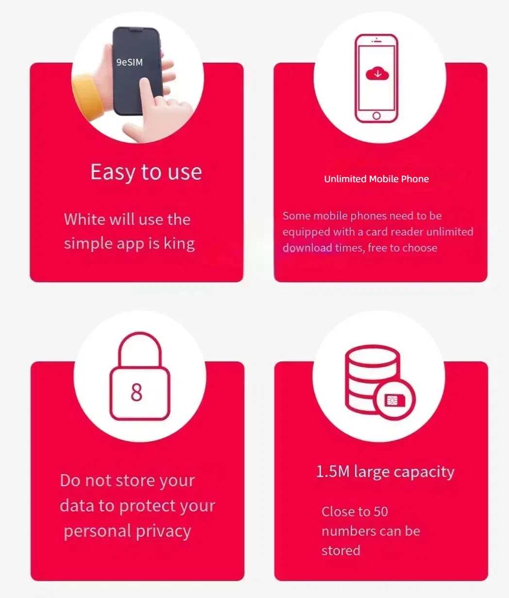 بطاقة ذكية للسفر 9esim V3 Advanced Edition لنظام Android، IOS Switch Non 5ber Estk Me