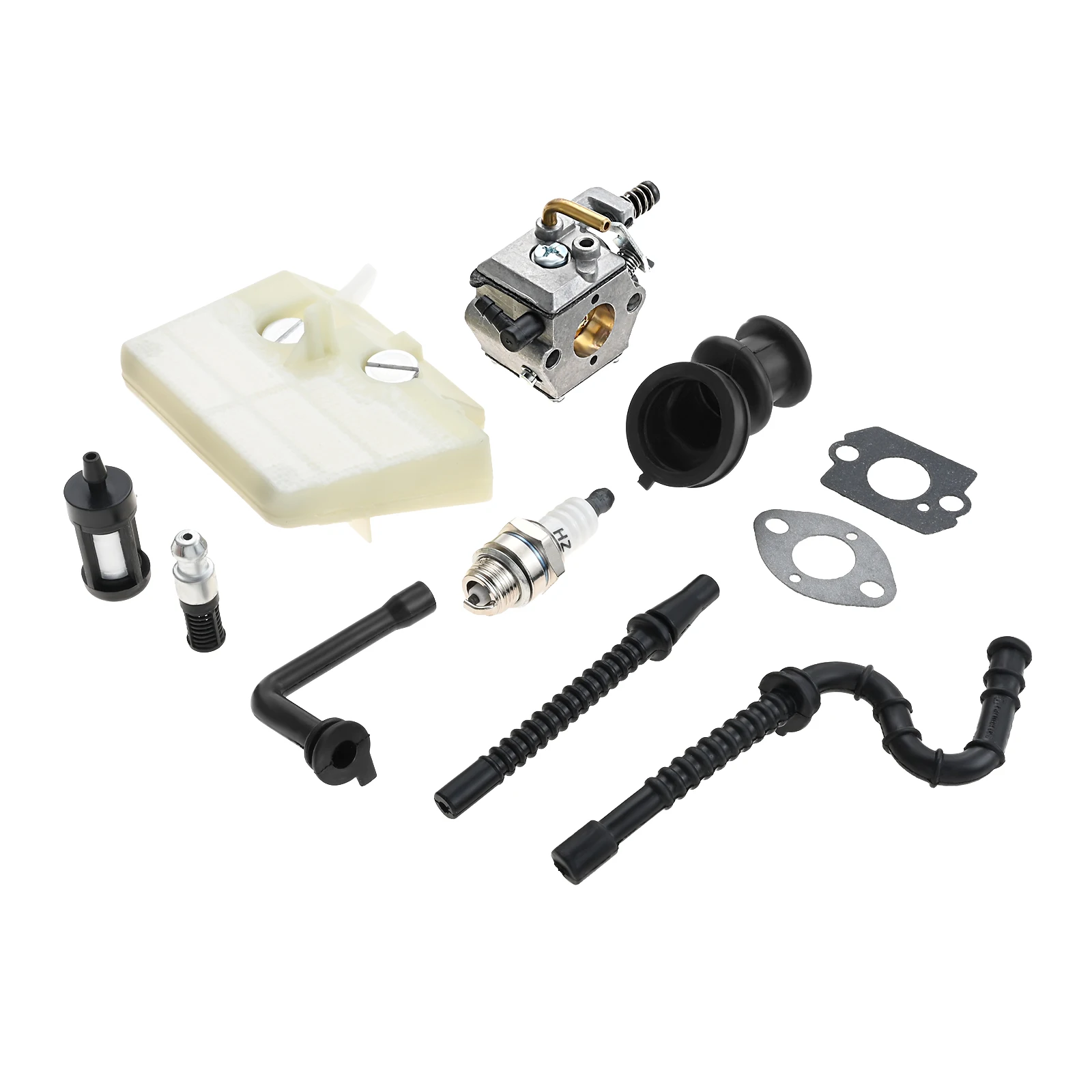 Carb for Walbro WT-194 Carburetor w/Spark Plug Fuel Filter Fit for Stihl 024 026 MS240 MS260 Tillotson HU-136A HS-136A Chainsaws