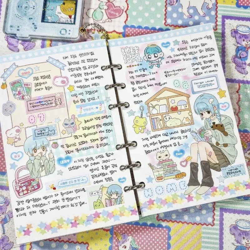 Cute Cartoon Girl Stickers Korea Anime Character Stickers Hand Account Phone Case Planner Diary Scrapbook DIY Decorative Sticker