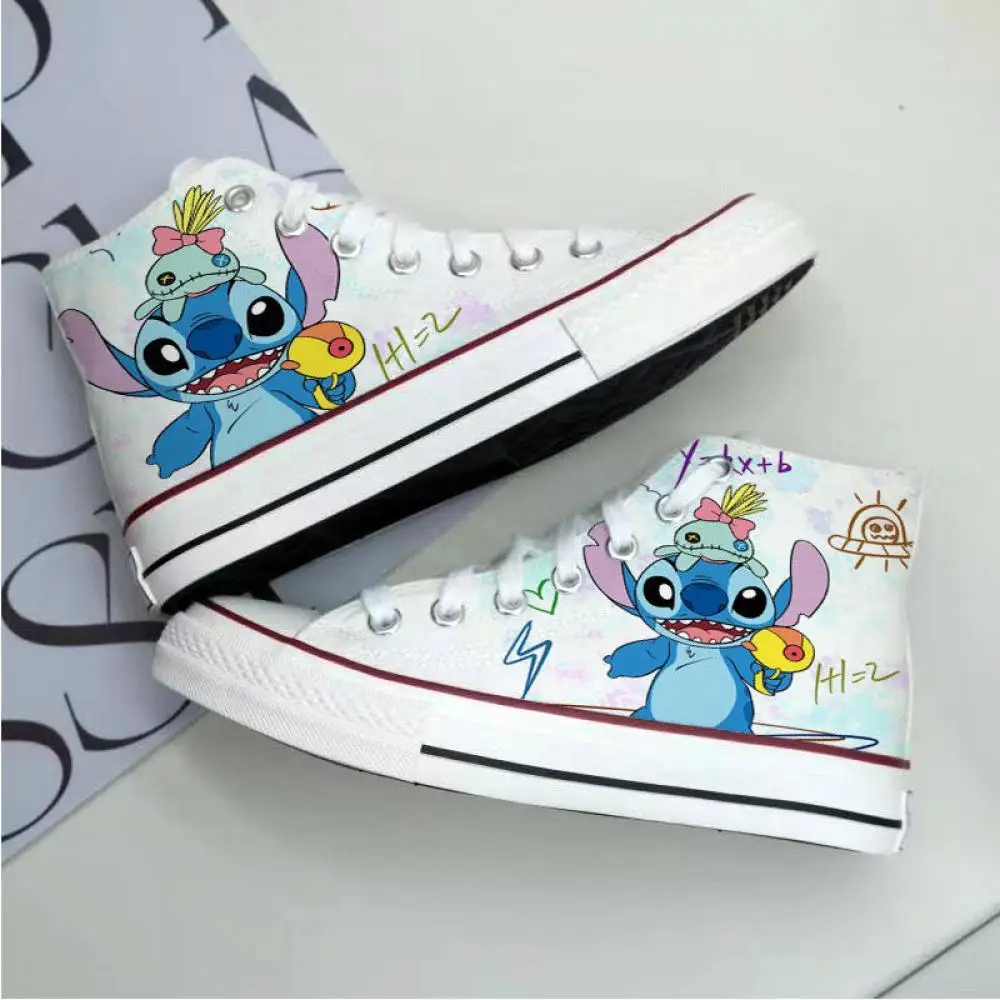 Anime Dames Casual Canvas Schoenen Medium High Help Herfst en Winter Koppels Sneakers Mode Leuke Sport Board Schoenen